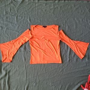 French Vintage Cold Shoulder Drop Sleeve Top